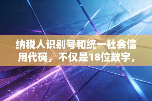纳税人识别号和统一社会信用代码，不仅是18位数字，更是企业的数字生命线