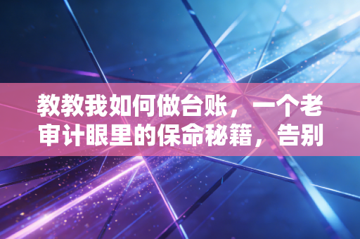 教教我如何做台账，一个老审计眼里的保命秘籍，告别烂账焦虑