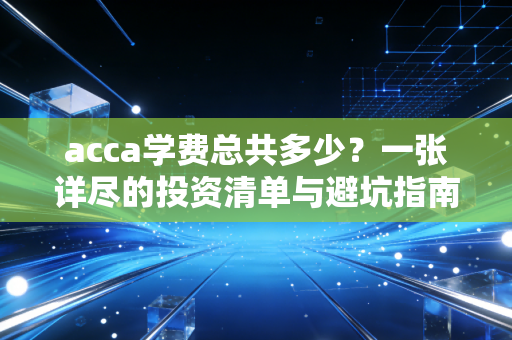 acca学费总共多少？一张详尽的投资清单与避坑指南