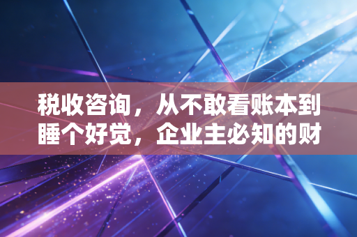 税收咨询，从不敢看账本到睡个好觉，企业主必知的财税智慧
