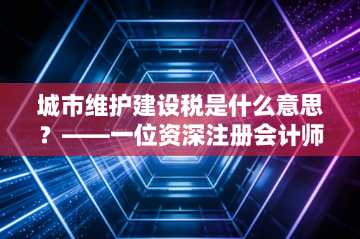 城市维护建设税是什么意思？——一位资深注册会计师眼中的城市美容师与纳税实务