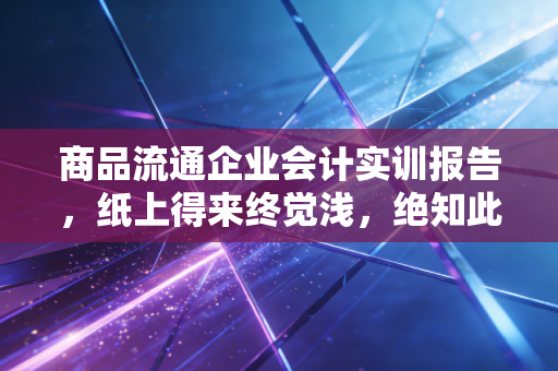 商品流通企业会计实训报告，纸上得来终觉浅，绝知此事要躬行——从数字迷局到商业逻辑的深度复盘