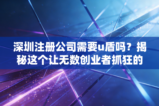 深圳注册公司需要u盾吗？揭秘这个让无数创业者抓狂的电子身份证