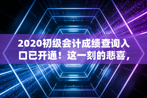 2020初级会计成绩查询入口已开通！这一刻的悲喜，只有会计人最懂