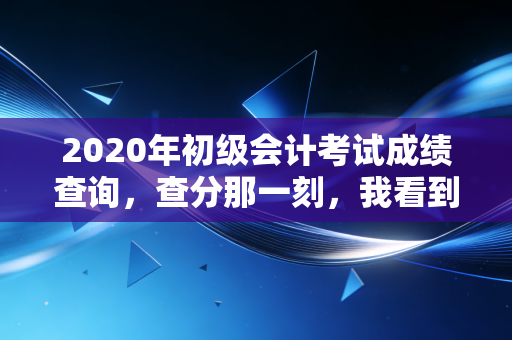 2020年初级会计考试成绩查询，查分那一刻，我看到了成年人的崩溃与希望