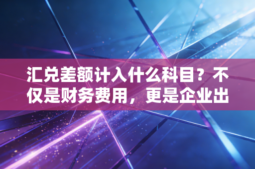 汇兑差额计入什么科目？不仅是财务费用，更是企业出海的隐形杀手与避风港
