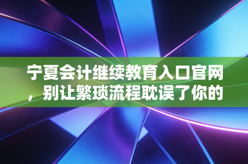 宁夏会计继续教育入口官网，别让繁琐流程耽误了你的职业晋升