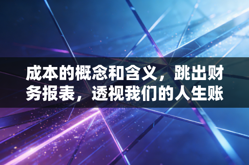 成本的概念和含义，跳出财务报表，透视我们的人生账本