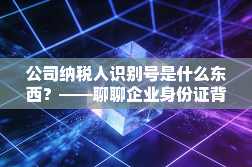 公司纳税人识别号是什么东西？——聊聊企业身份证背后的财税密码与生存法则