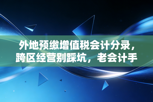 外地预缴增值税会计分录，跨区经营别踩坑，老会计手把手教你做账