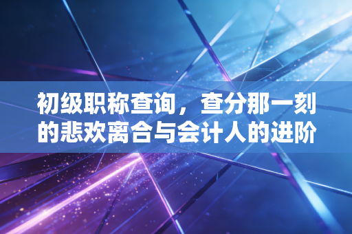 初级职称查询，查分那一刻的悲欢离合与会计人的进阶之路