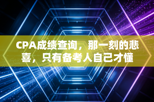 CPA成绩查询，那一刻的悲喜，只有备考人自己才懂