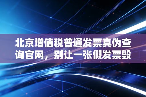 北京增值税普通发票真伪查询官网，别让一张假发票毁了你的职业生涯，老会计教你几招