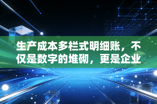 生产成本多栏式明细账，不仅是数字的堆砌，更是企业降本增效的X光片