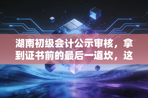 湖南初级会计公示审核，拿到证书前的最后一道坎，这几点你必须知道