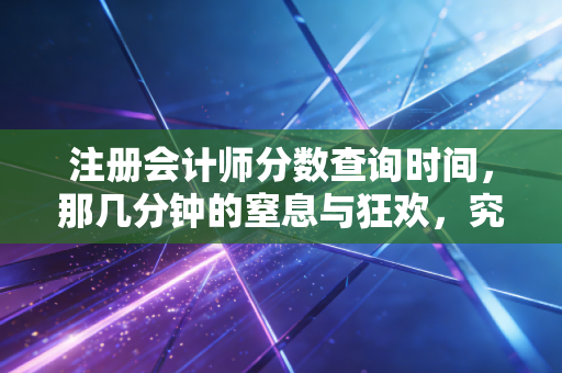 注册会计师分数查询时间,那几分钟的窒息与狂欢,究竟值不值得?