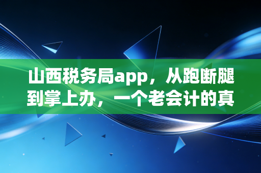 山西税务局app，从跑断腿到掌上办，一个老会计的真心话