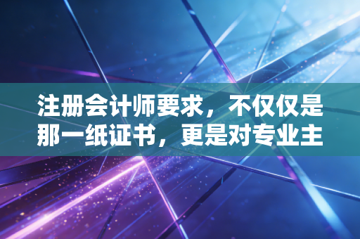 注册会计师要求,不仅仅是那一纸证书,更是对专业主义的极致追求