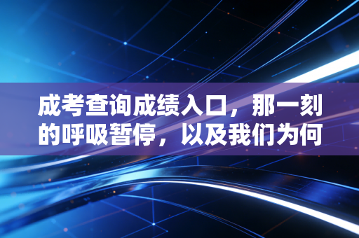 成考查询成绩入口，那一刻的呼吸暂停，以及我们为何执着于考这件事