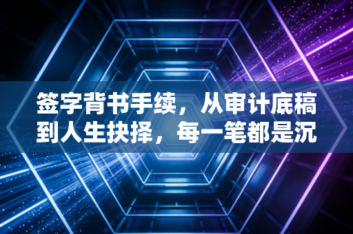 签字背书手续，从审计底稿到人生抉择，每一笔都是沉甸甸的责任