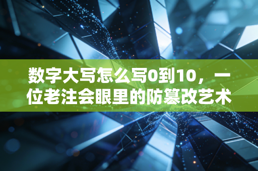 数字大写怎么写0到10，一位老注会眼里的防篡改艺术与职场生存法则