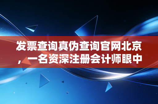 发票查询真伪查询官网北京，一名资深注册会计师眼中的查票江湖与避坑实录