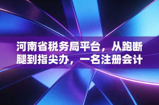 河南省税务局平台，从跑断腿到指尖办，一名注册会计师眼中的数字化税务变迁