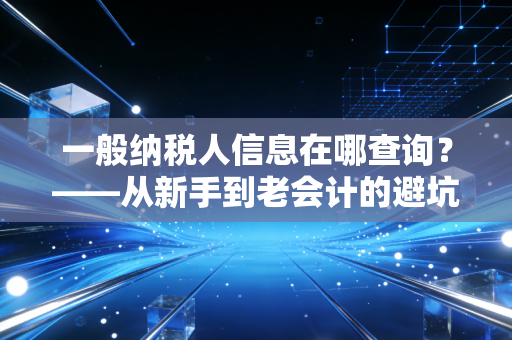 一般纳税人信息在哪查询?——从新手到老会计的避坑指南与深度思考