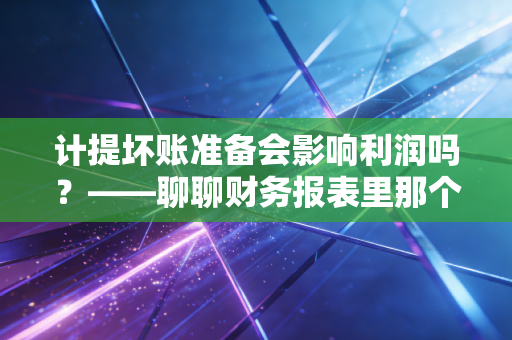 计提坏账准备会影响利润吗？——聊聊财务报表里那个看不见的利润杀手