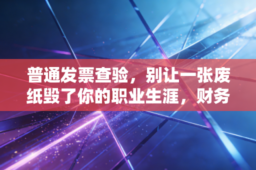 普通发票查验，别让一张废纸毁了你的职业生涯，财务人必读的避坑实录