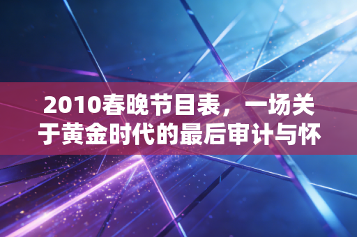 2010春晚节目表，一场关于黄金时代的最后审计与怀旧