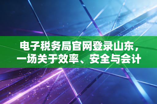 电子税务局官网登录山东，一场关于效率、安全与会计人自我救赎的数字化突围
