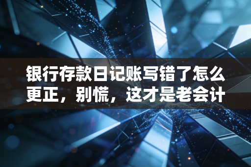 银行存款日记账写错了怎么更正，别慌，这才是老会计的救命实操与心法