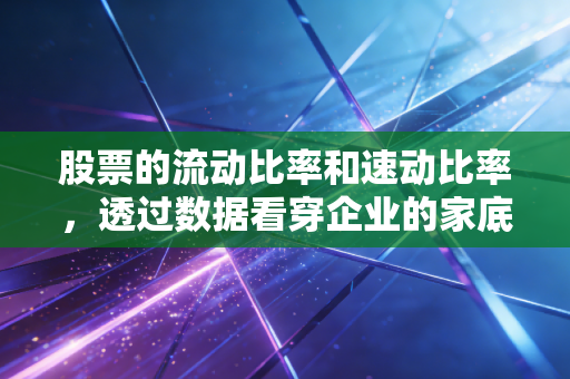 股票的流动比率和速动比率，透过数据看穿企业的家底虚实