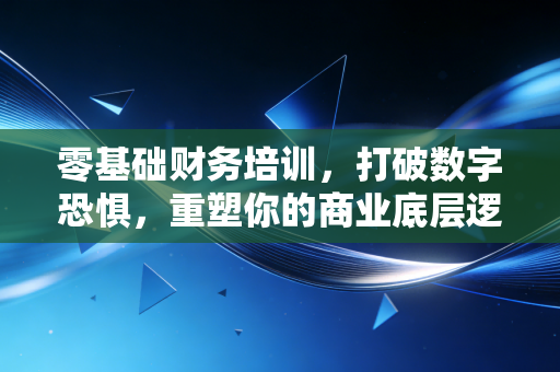 零基础财务培训,打破数字恐惧,重塑你的商业底层逻辑