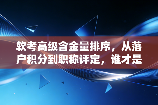 软考高级含金量排序,从落户积分到职称评定,谁才是IT人的黄金入场券?