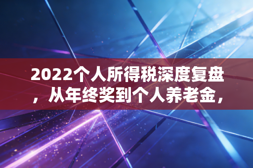 2022个人所得税深度复盘,从年终奖到个人养老金,普通人的钱袋子保卫战