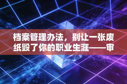 档案管理办法,别让一张废纸毁了你的职业生涯——审计底稿管理的痛与悟