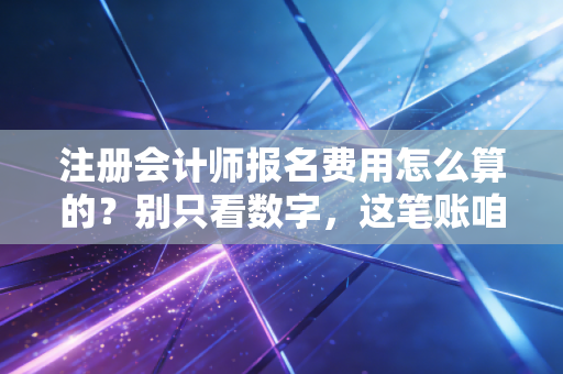 注册会计师报名费用怎么算的？别只看数字，这笔账咱们得这么算