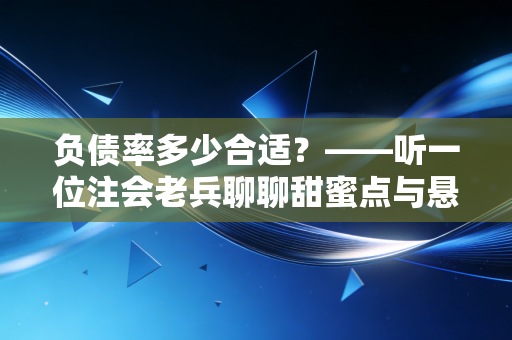 负债率多少合适？——听一位注会老兵聊聊甜蜜点与悬崖边