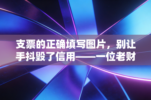 支票的正确填写图片,别让手抖毁了信用——一位老财务的避坑指南