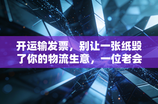 开运输发票，别让一张纸毁了你的物流生意，一位老会计的真心话