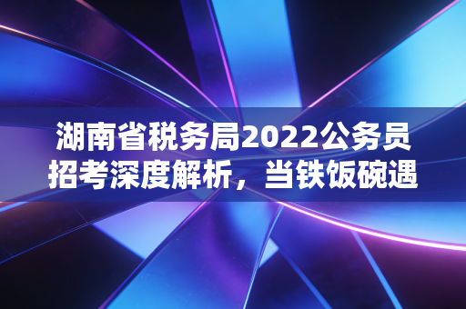 湖南省税务局2022公务员招考深度解析，当铁饭碗遇上CPA，我们该如何抉择？