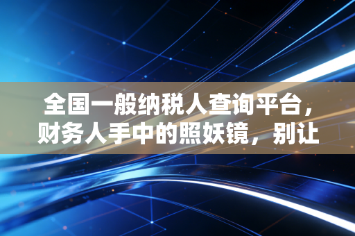 全国一般纳税人查询平台，财务人手中的照妖镜，别让发票成了企业的催命符