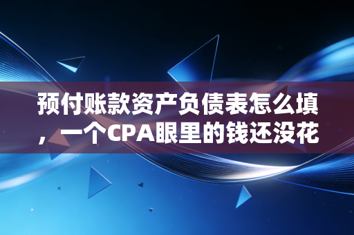 预付账款资产负债表怎么填,一个CPA眼里的钱还没花出去的艺术
