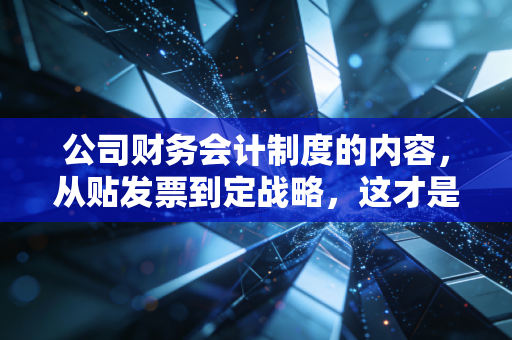 公司财务会计制度的内容，从贴发票到定战略，这才是企业的生命线
