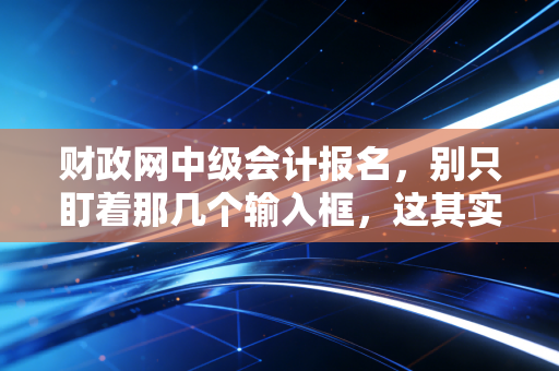 财政网中级会计报名，别只盯着那几个输入框，这其实是一场关于耐力与野心的职场突围战