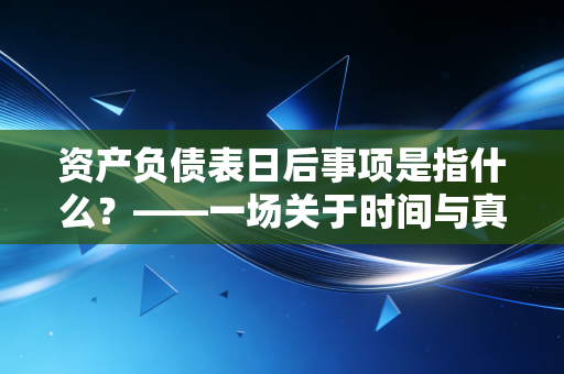 资产负债表日后事项是指什么?——一场关于时间与真相的会计博弈