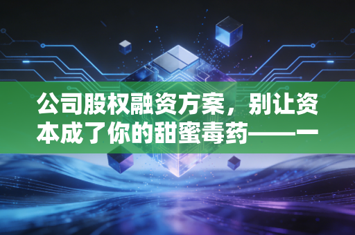 公司股权融资方案，别让资本成了你的甜蜜毒药——一位注会老兵的实战手记