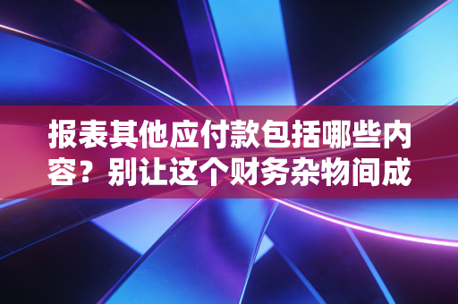 报表其他应付款包括哪些内容？别让这个财务杂物间成为企业的隐形地雷